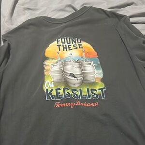 Tommy Bahama Charcoal Tee with Blue Marlin small